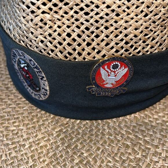 Vintage wide brim Mens 1999 US Open Pinehurst Straw Golf Cap Hat Payne Stewart - Picture 2 of 5